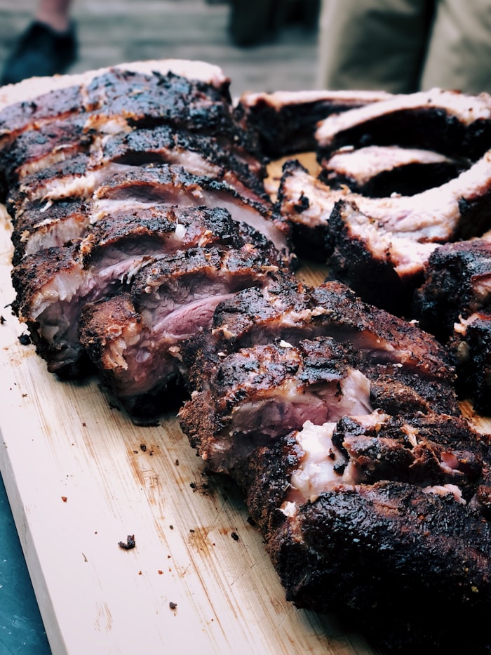 Preparación de carne con fuego